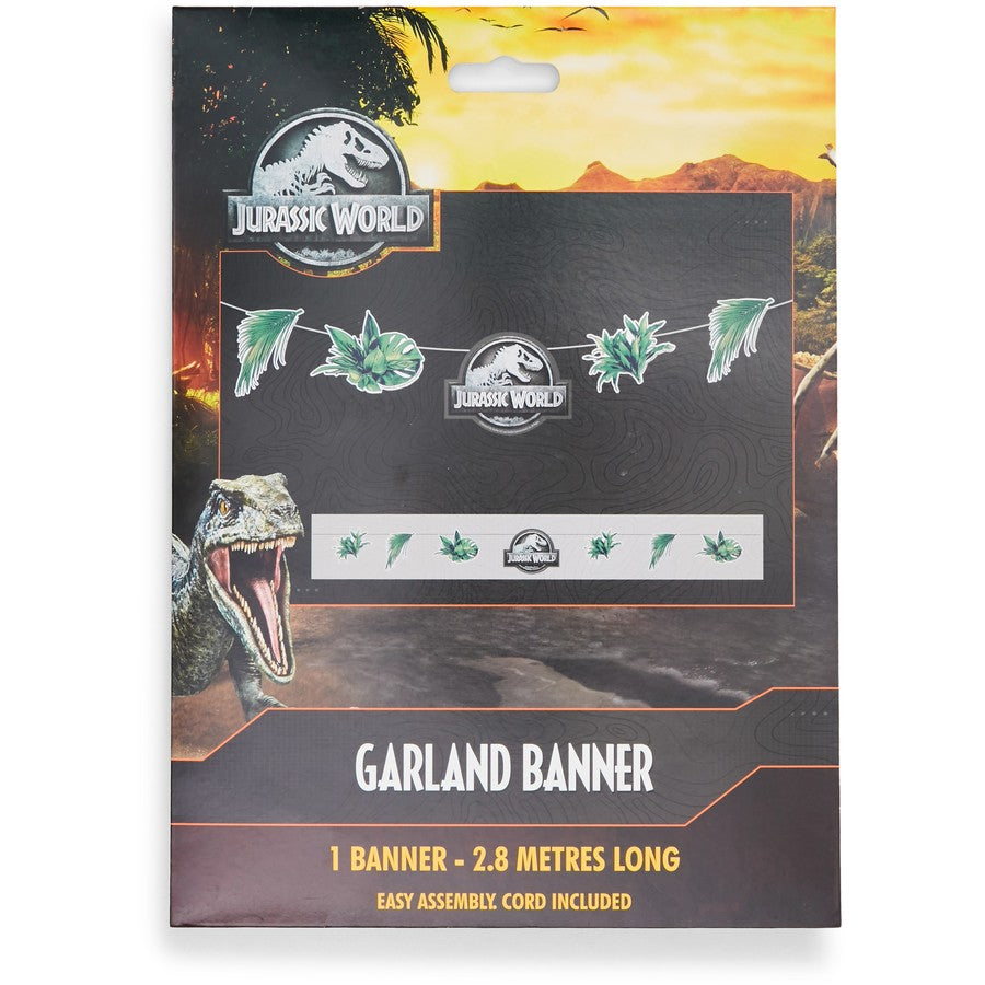 Jurassic Into The Wild Garland & Vine Leaves Banner 2.8 Meter