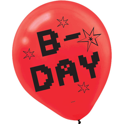 TNT Party! Pixel Style Happy Birthday Latex Balloons 6PK