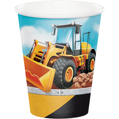 Big Dig Construction 266ml 9oz Paper Cups 8PK