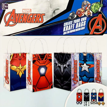 Marvel Avengers Create Your Own Paper Kraft Bags 8PK