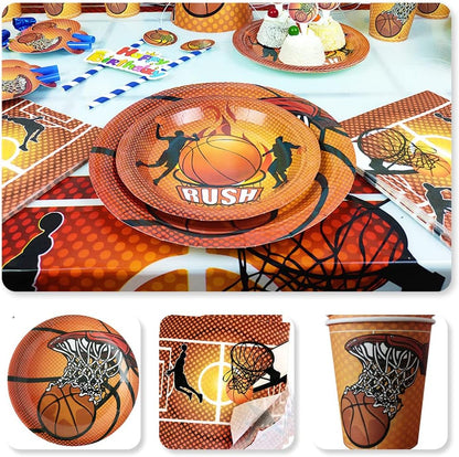 Basketball Theme Party 18cm Paper Plates Round 8pk