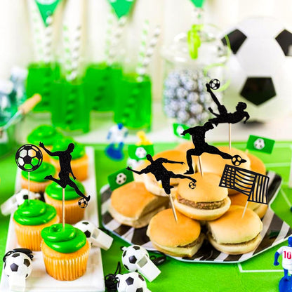 Soccer Player Cutout Cupcake Toppers 12 Pack