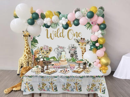 Wild One Jungle Table Cover Tablecloth Plastic 180x108cm
