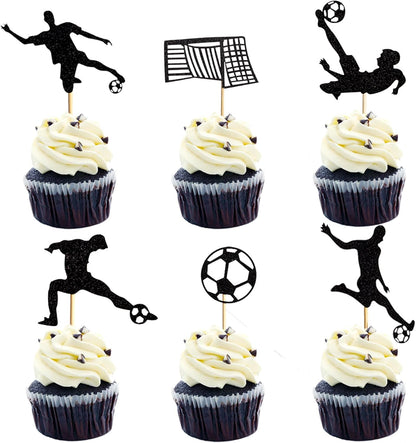 Soccer Player Cutout Cupcake Toppers 12 Pack