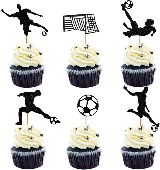 Soccer Player Cutout Cupcake Toppers 12 Pack