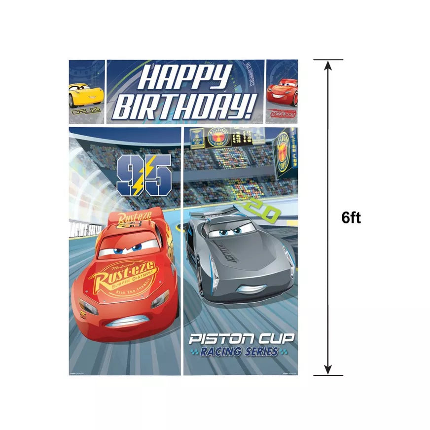 Disney Cars 3 Scene Setter Wall Decorations Kit | Backdrop Banner