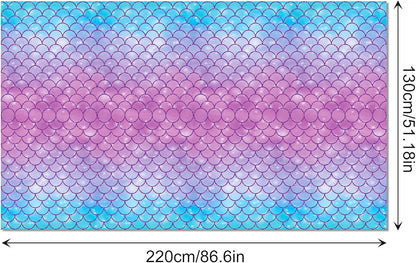 Mermaid Scales Tablecloth Plastic 220cm x 130cm
