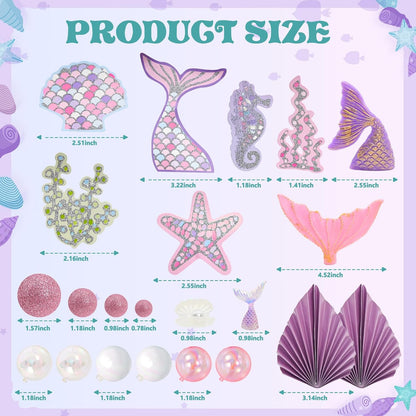 Mermaid Tail Under the Sea Birthday Cake Topper Decorating Set