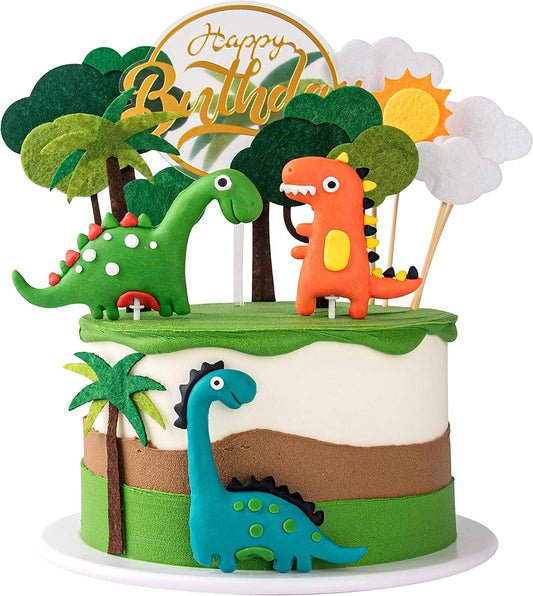 Cute Dinosaur Theme Birthday Cake Decorating Set