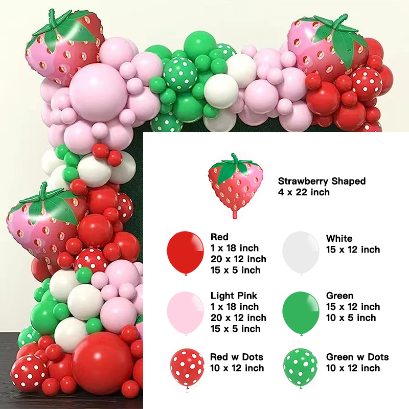 Strawberry Theme Balloon Garland Kit