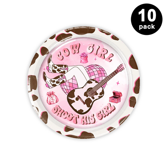 Disco Cowgirl 7 inch 18cm Paper Plates Round (Pack of 10)