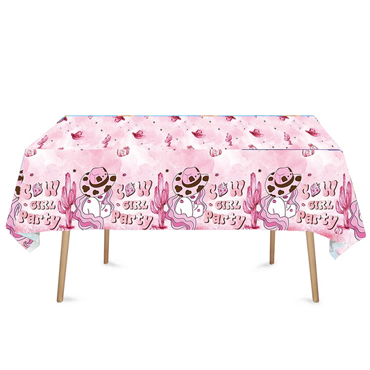 Disco CowGirl Theme Birthday Tablecloth Plastic 180cm x 108cm