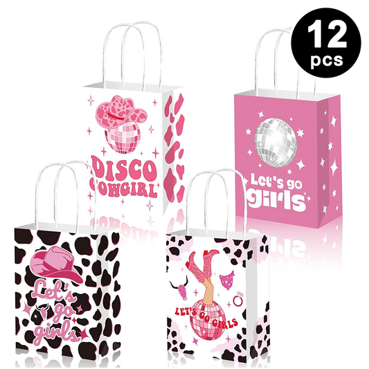 Disco CowGirl Paper Gift Bags with Handles (Pack of 12)