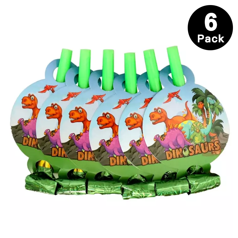6pcs Cartoon Dinosaur Blowouts Party Favors
