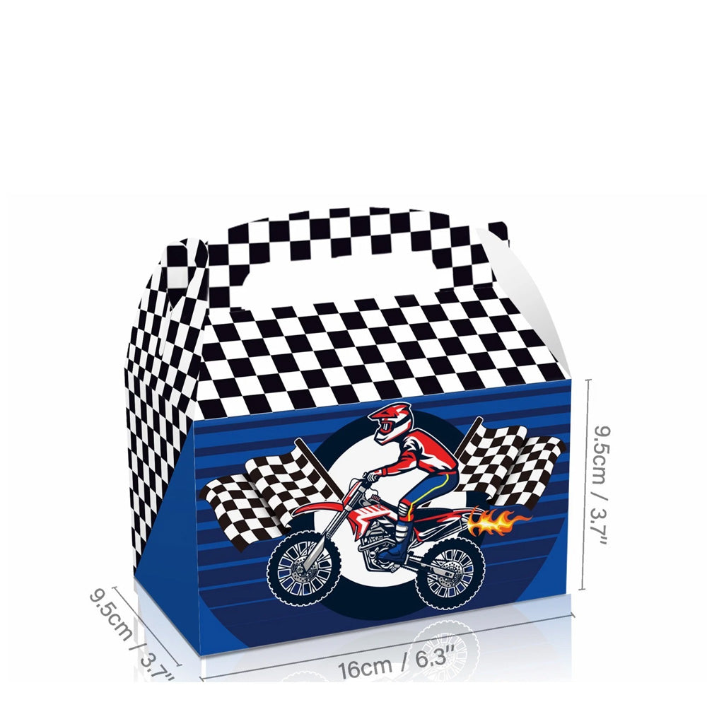 Motorcycle Dirt Bike Theme Paper Candy Box Gift Box Pack of 12