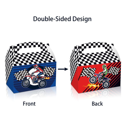 Motorcycle Dirt Bike Theme Paper Candy Box Gift Box Pack of 12