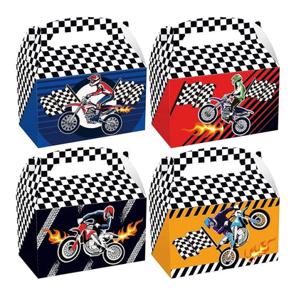 Motorcycle Dirt Bike Theme Paper Candy Box Gift Box Pack of 12
