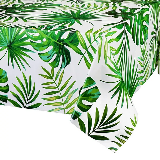 Hawaii Palm Leaves Theme Tablecloth Plastic 274cm x 137cm