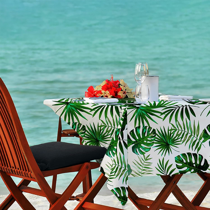 Hawaii Palm Leaves Theme Tablecloth Plastic 274cm x 137cm