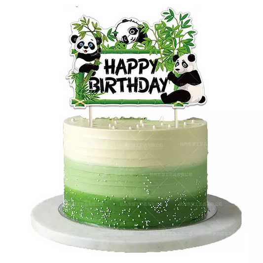 Panda Theme Birthday Cake Topper