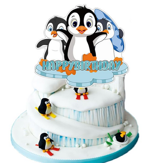 Little Penguin Theme Birthday Cake Topper