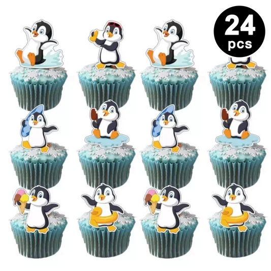 Little Penguin Theme Cupcake Toppers (Pack of 24)