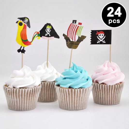 Pirate Theme Cupcake Toppers (Pack of 24)
