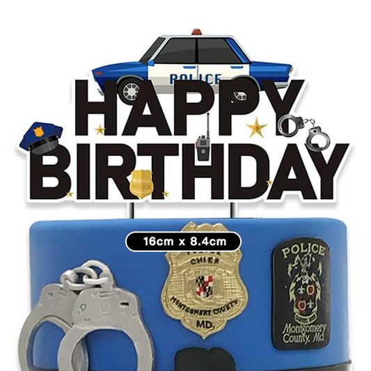 Police Department Theme Birthday Cake Topper