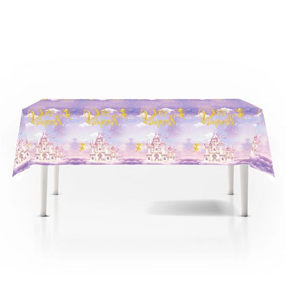 Princess Castle Theme Birthday Tablecloth Plastic 180cm x 108cm