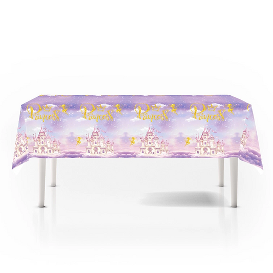 Princess Castle Theme Birthday Tablecloth Plastic 180cm x 108cm