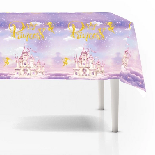 Princess Castle Theme Birthday Tablecloth Plastic 180cm x 108cm