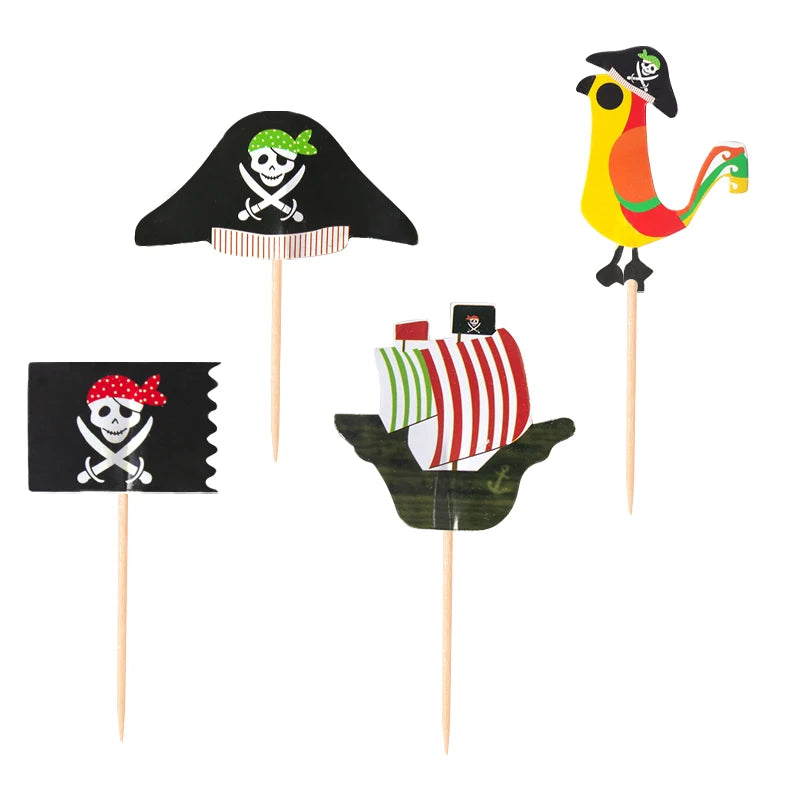 Pirate Theme Cupcake Toppers (Pack of 24)