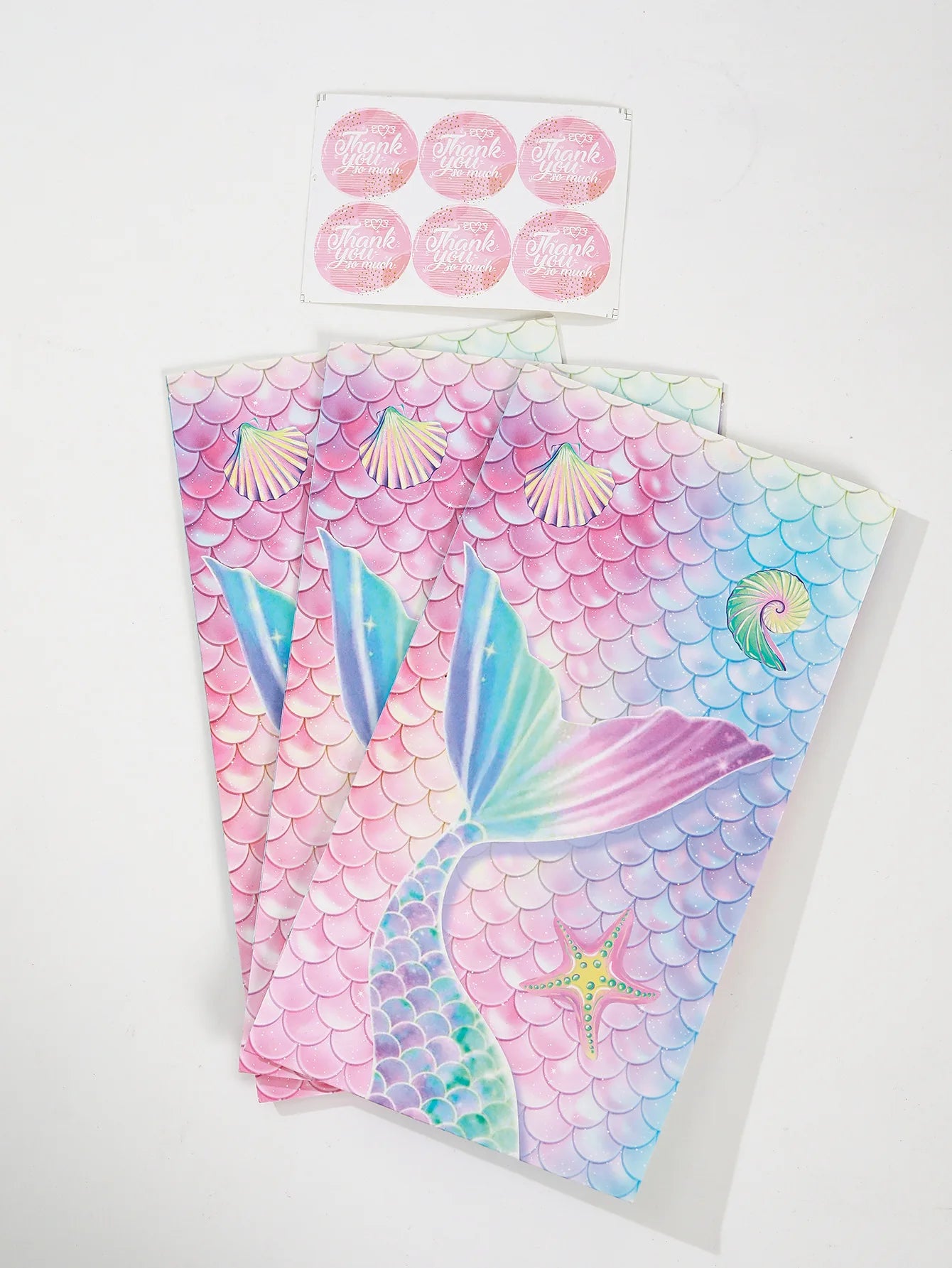 Mermaid Under the Sea Paper Gift Bags with Mini Stickers (Pack of 12)
