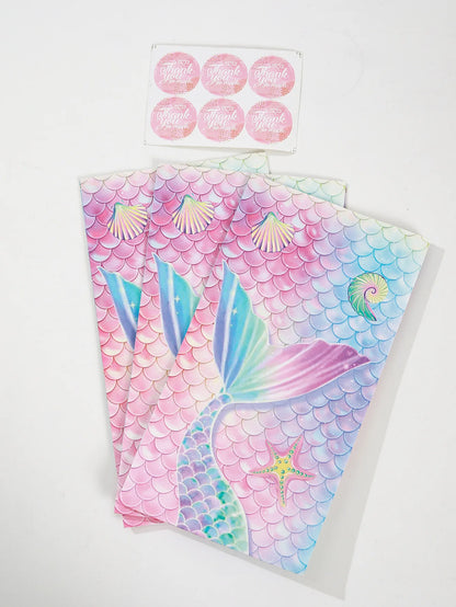 Mermaid Under the Sea Paper Gift Bags with Mini Stickers (Pack of 12)