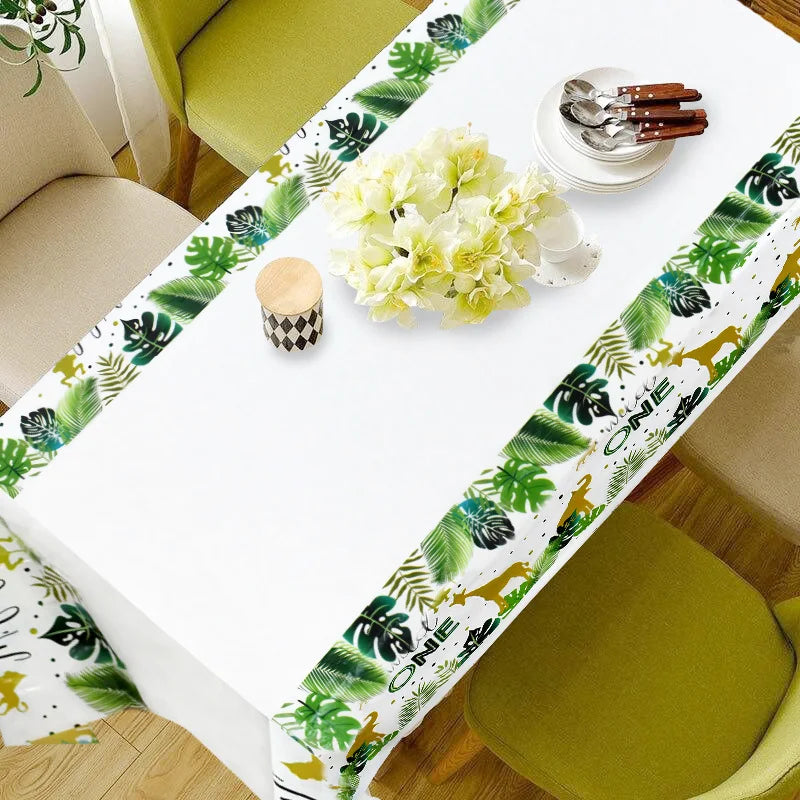 Wild One Jungle Table Cover Tablecloth Plastic 180x108cm