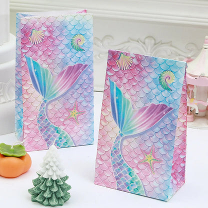 Mermaid Under the Sea Paper Gift Bags with Mini Stickers (Pack of 12)