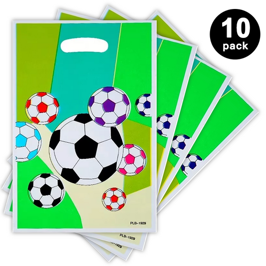 Soccer Theme Gift Loot Bags Plastic 10pk