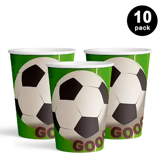 Soccer Theme 250ml Paper Cups 10 Pack