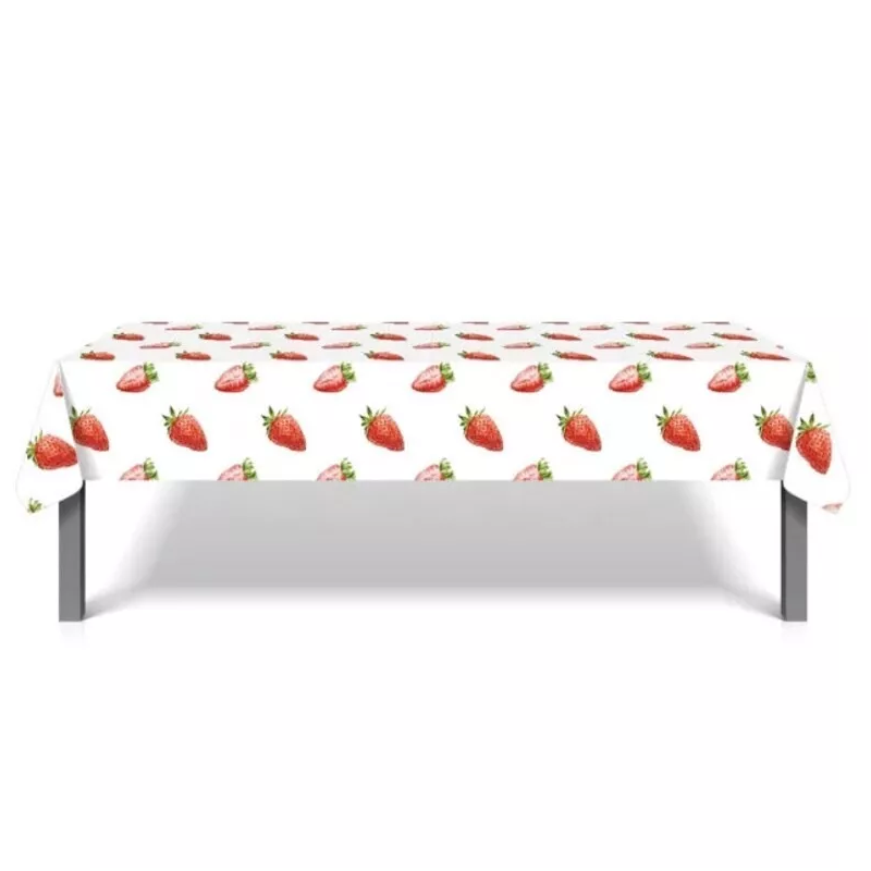 Strawberry Print Table Cover Plastic 220cm x 130cm