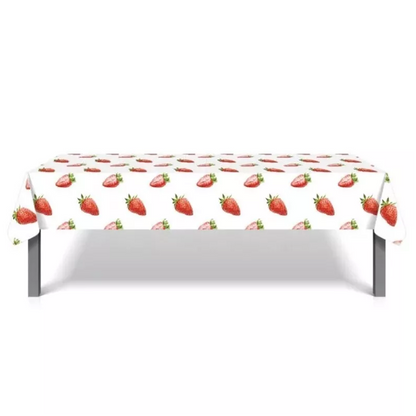 Strawberry Print Table Cover Plastic 220cm x 130cm