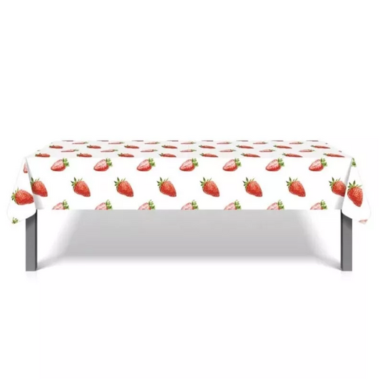 Strawberry Print Table Cover Plastic 220cm x 130cm