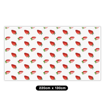 Strawberry Print Table Cover Plastic 220cm x 130cm