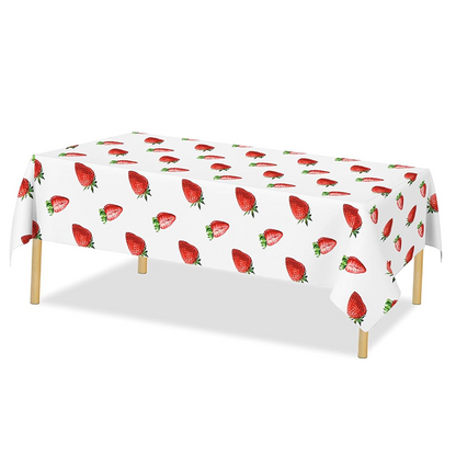 Strawberry Print Table Cover Plastic 220cm x 130cm