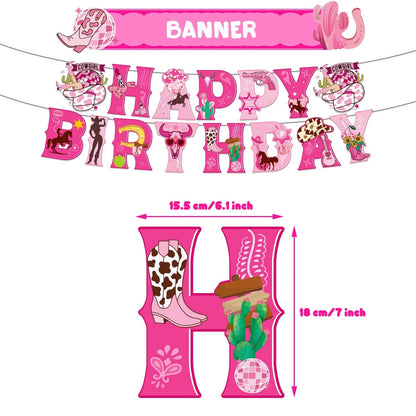 Western CowGirl Theme Birthday Banner Set