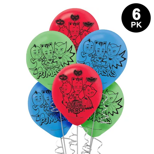 PJ Masks Happy Birthday Latex Balloons 6PK