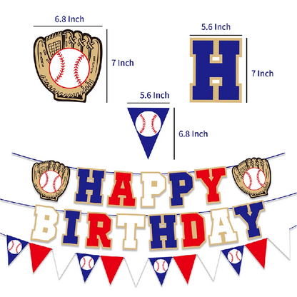 Baseball Theme Birthday Party Banner Pennant