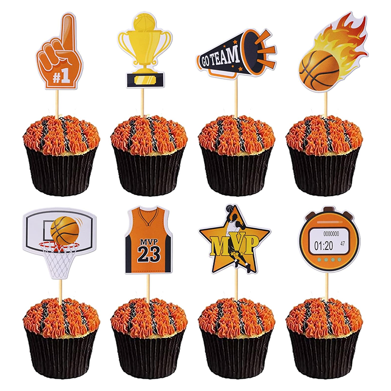 Basketball Theme MVP Cupcake Toppers 16pk