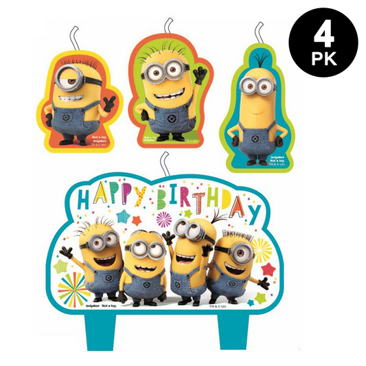 Despicable Me Minions Birthday Candle Set 4PK