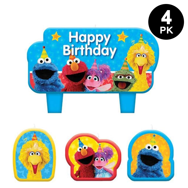 Sesame Street Birthday Candle Set 4PK