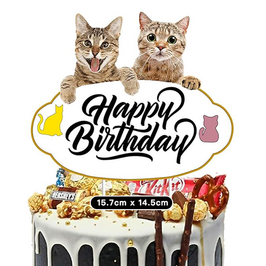55pcs Cats and Kittens Theme Party Decorating Set | Birthday Banner Balloons Cake Cupcake Toppers